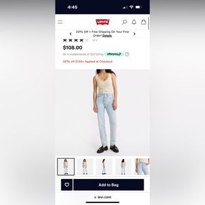 Levi’s 501 brand new light wash jeans size 27